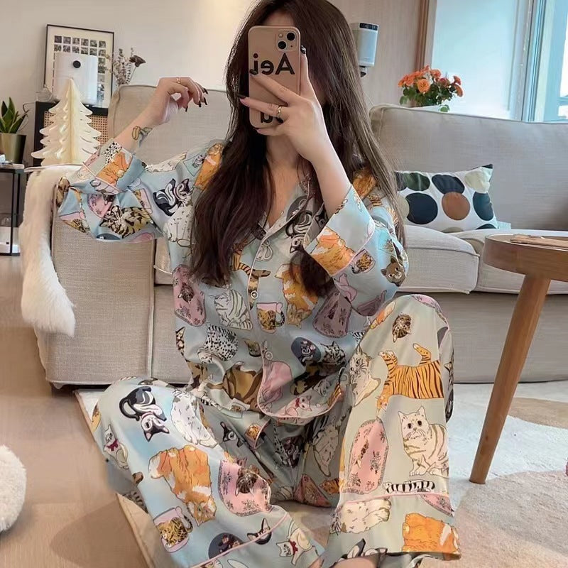 High-end Ice Silk Pyjama Set