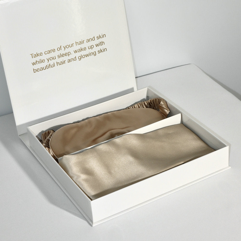 22M Gift Box Silk Set -  Pillowcase, Eye Mask and Hair Ring