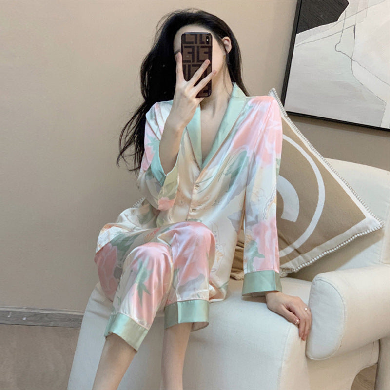 High-end Ice Silk Pyjama Set