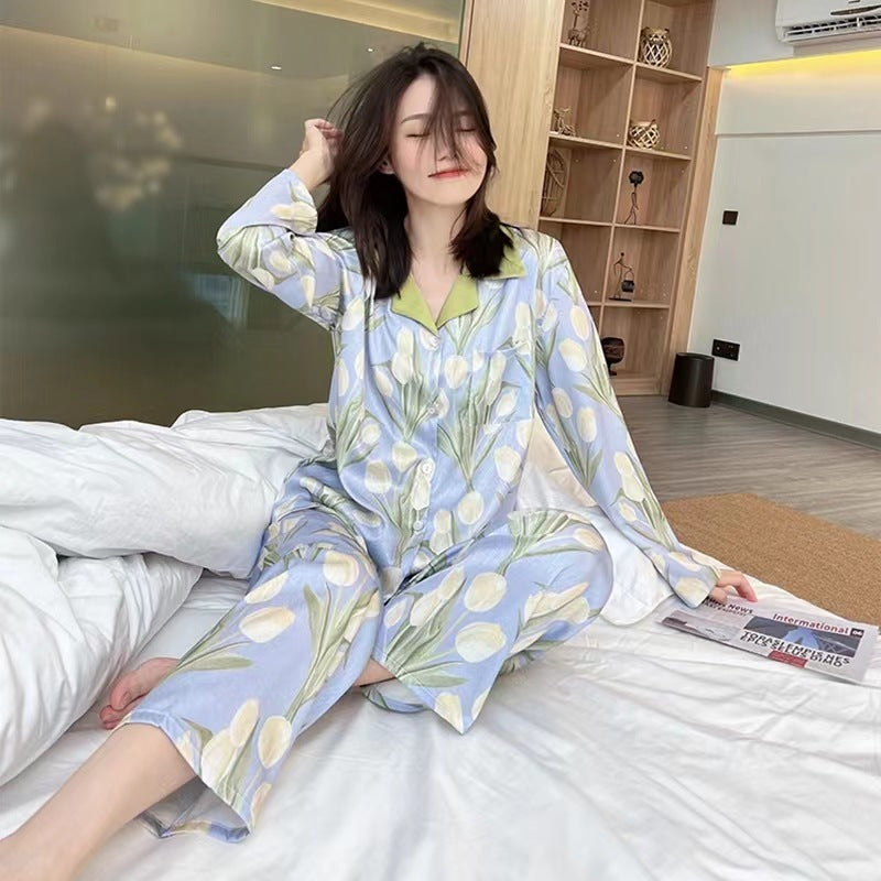 High-end Ice Silk Pyjama Set