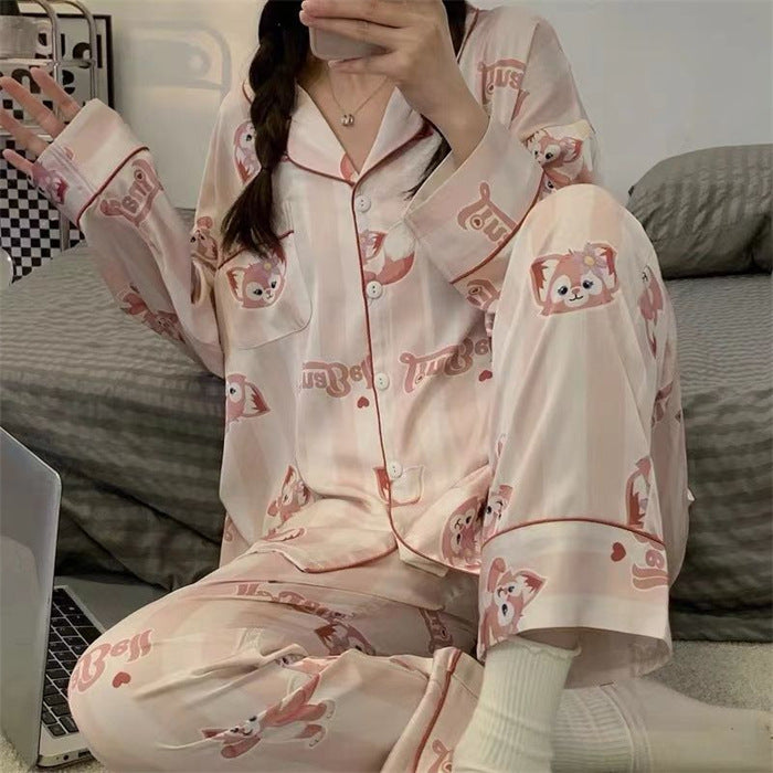 High-end Ice Silk Pyjama Set