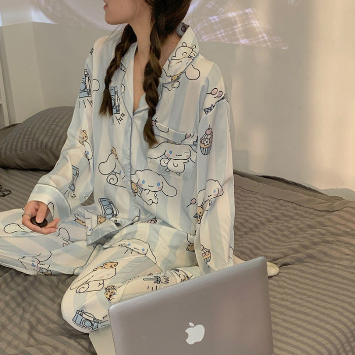 High-end Ice Silk Pyjama Set