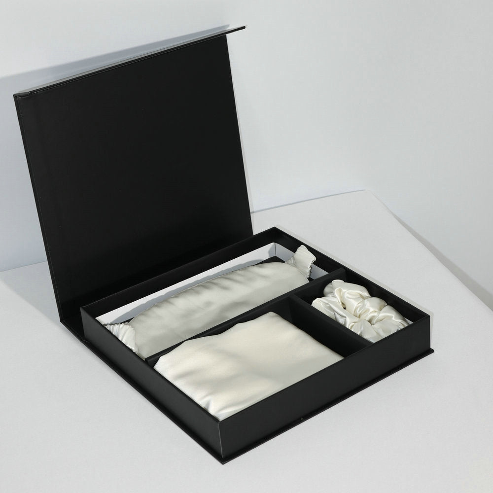 22M Gift Box Silk Set -  Pillowcase, Eye Mask and Hair Ring