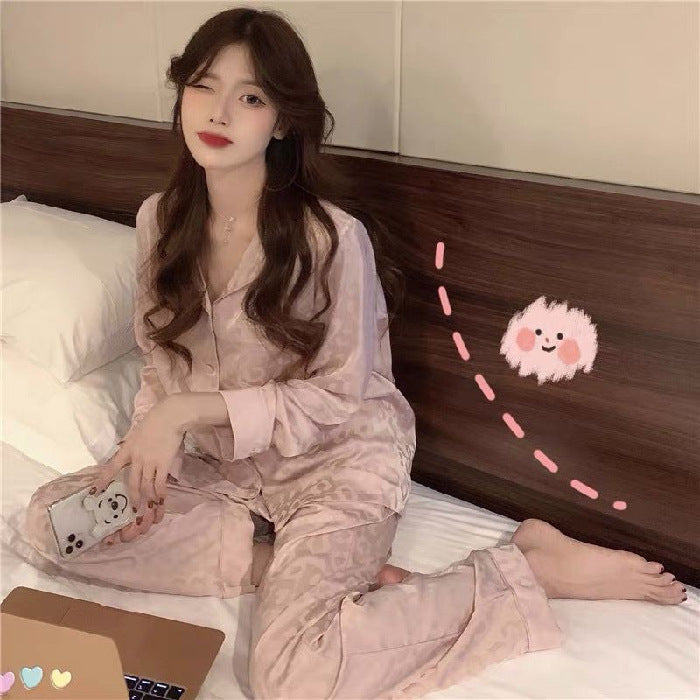 High-end Ice Silk Pyjama Set